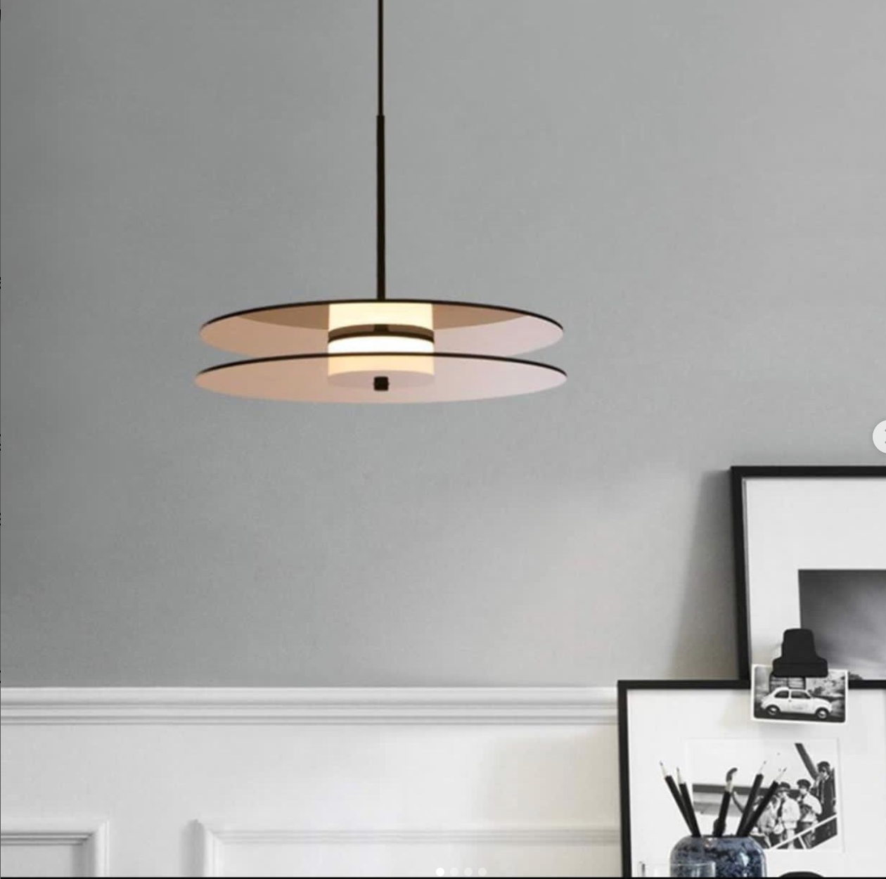 The Vinyl Amber Glass Hanging Pendant