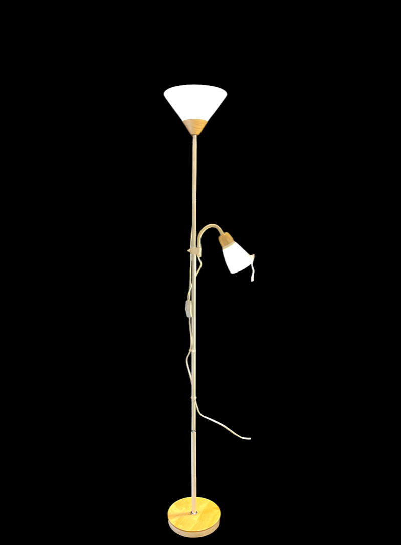 Stand Grand two way white pedestal standing floor lamp