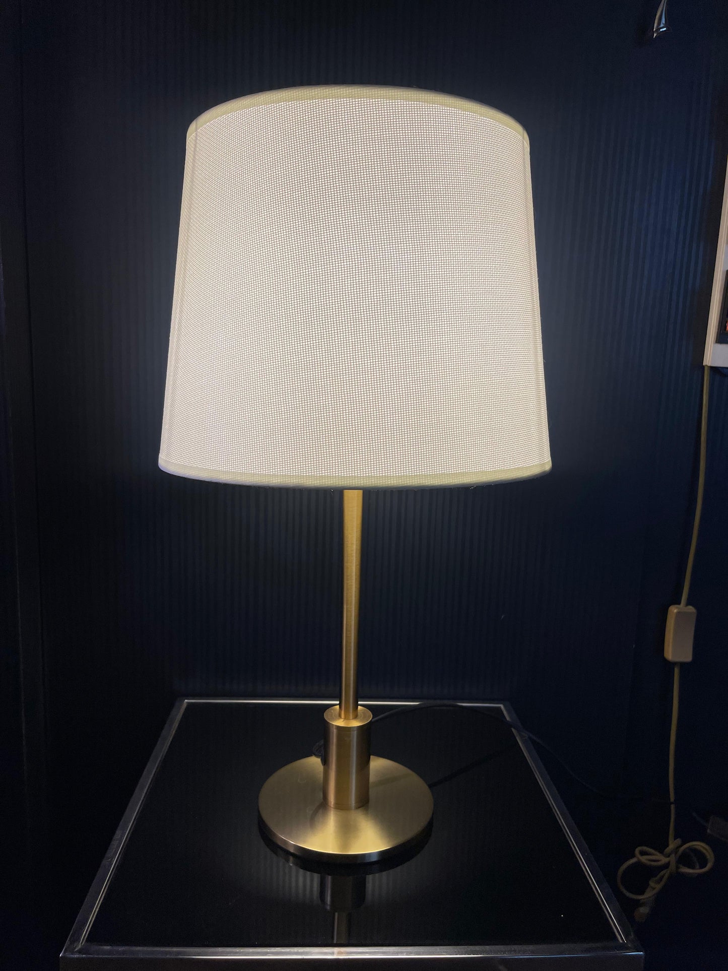 Beam and Gleam brushed metal golden finish table lamp