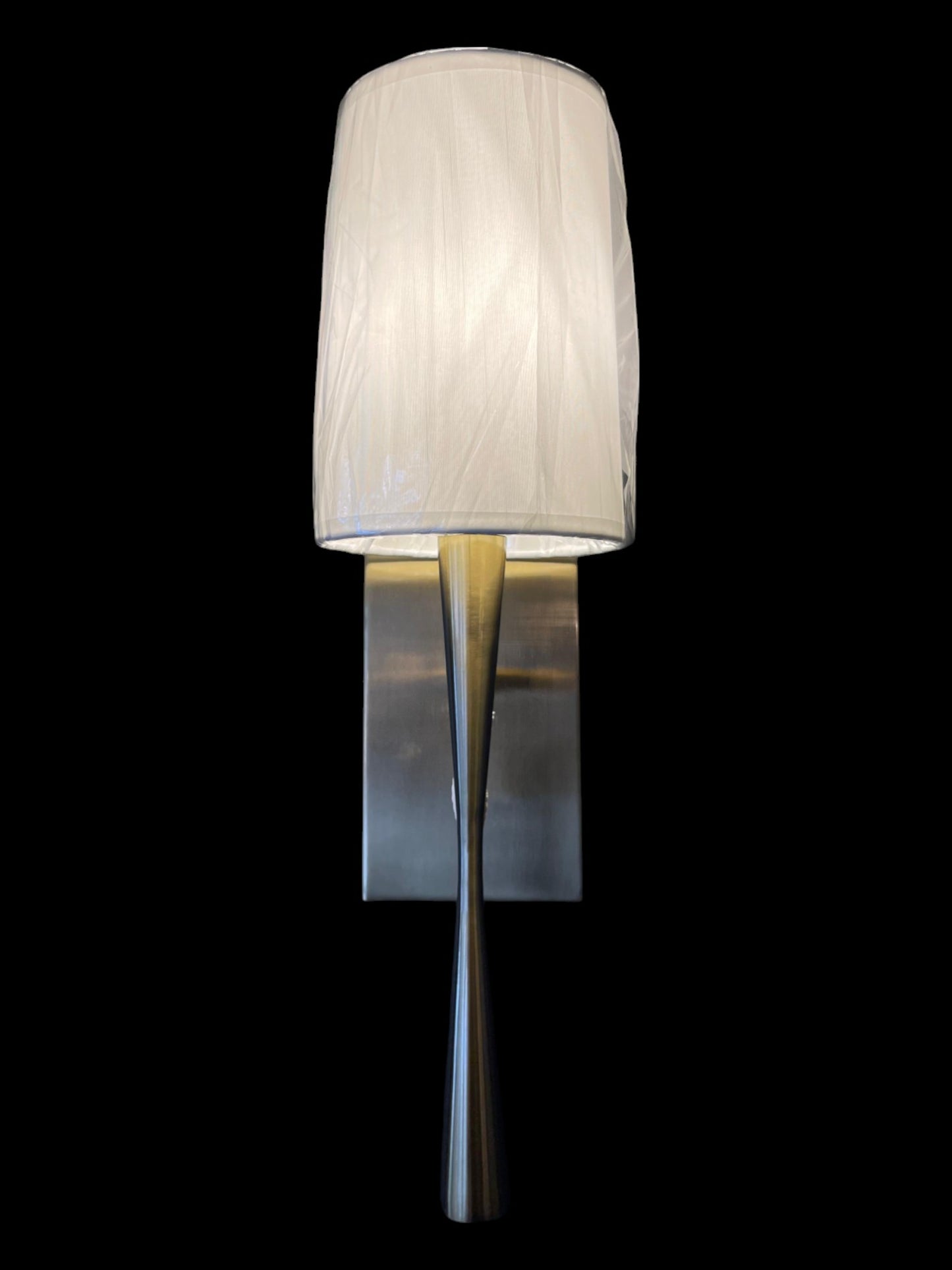 Shine with Design brush gold finish with white shade wall light