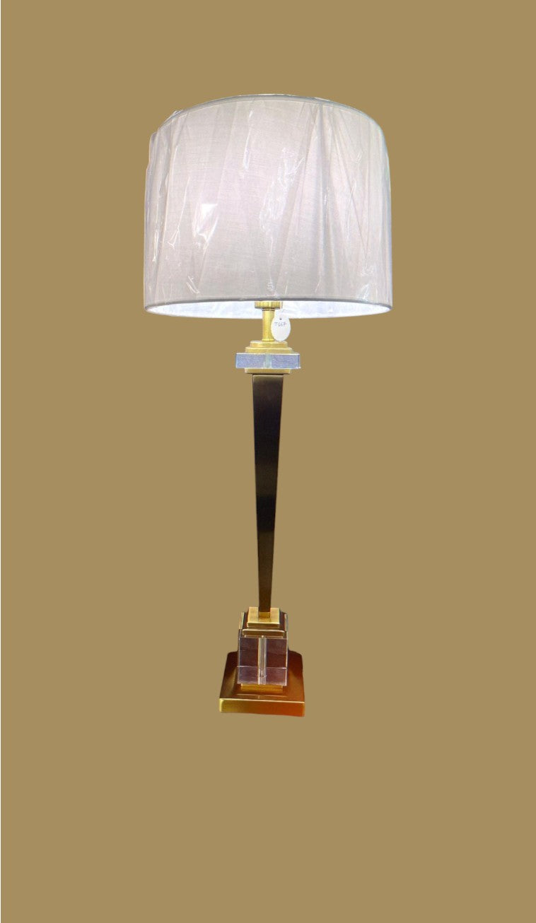 Opus Lucis Antique Brass and Crystal table lamp