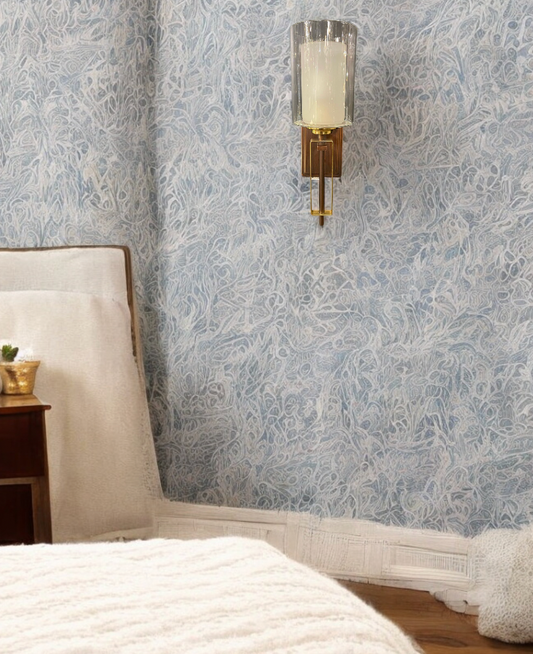 Height of Light wooden and copper finish wall light