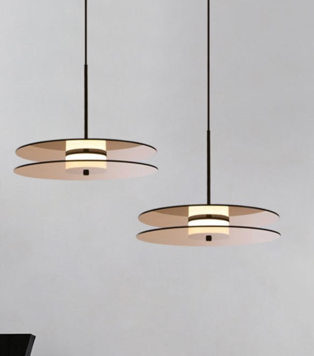 The Vinyl Amber Glass Hanging Pendant