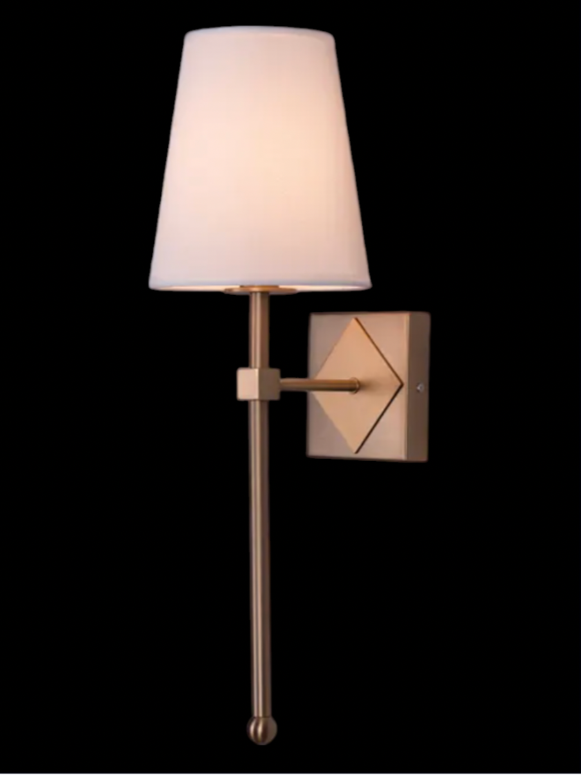 Art de Lumière sleek and simple brush gold antique brass wall light