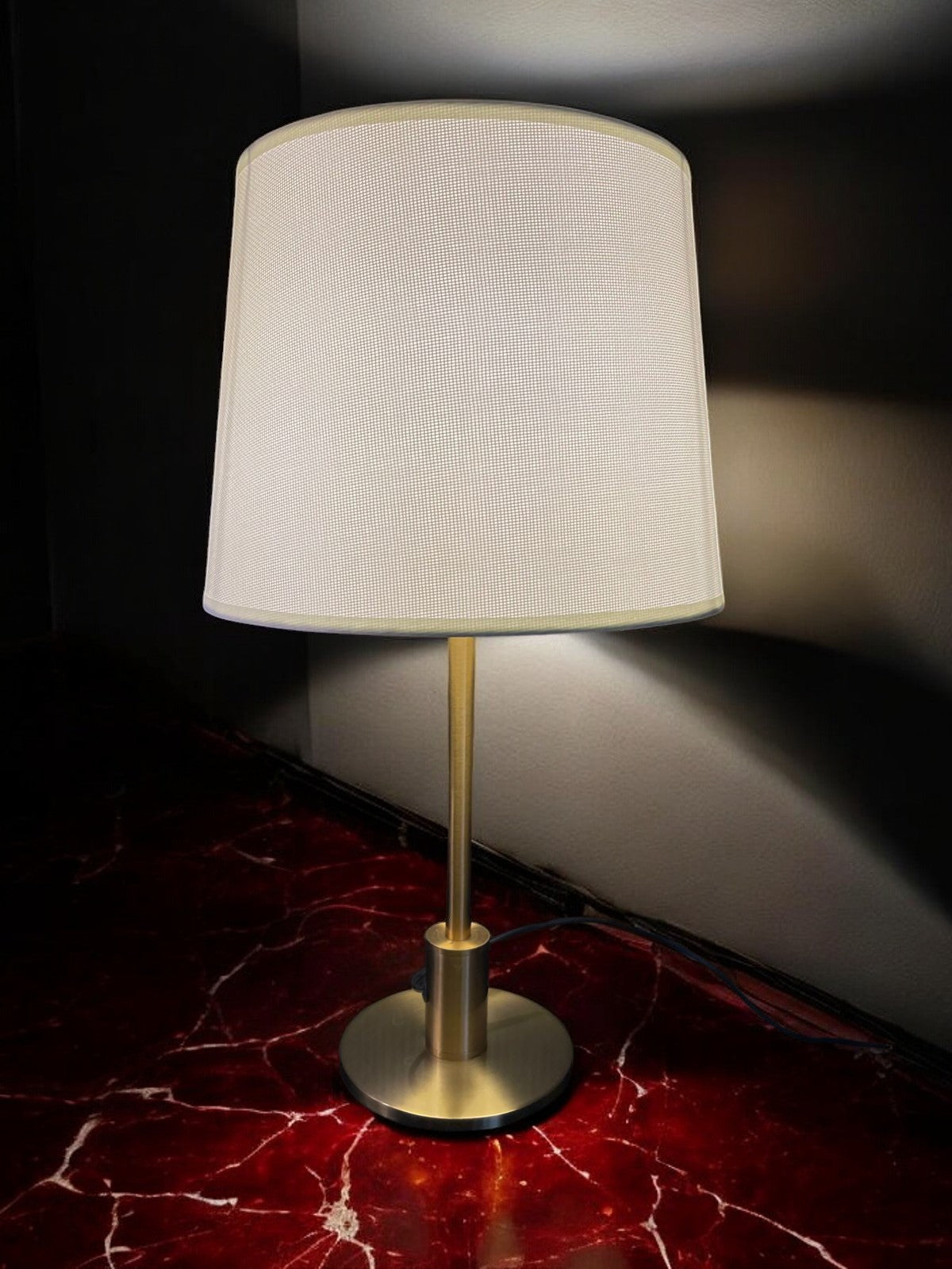 Beam and Gleam brushed metal golden finish table lamp