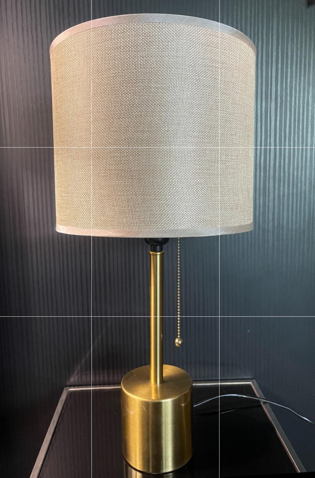 Brighten the Night brushed metal finish golden table lamp