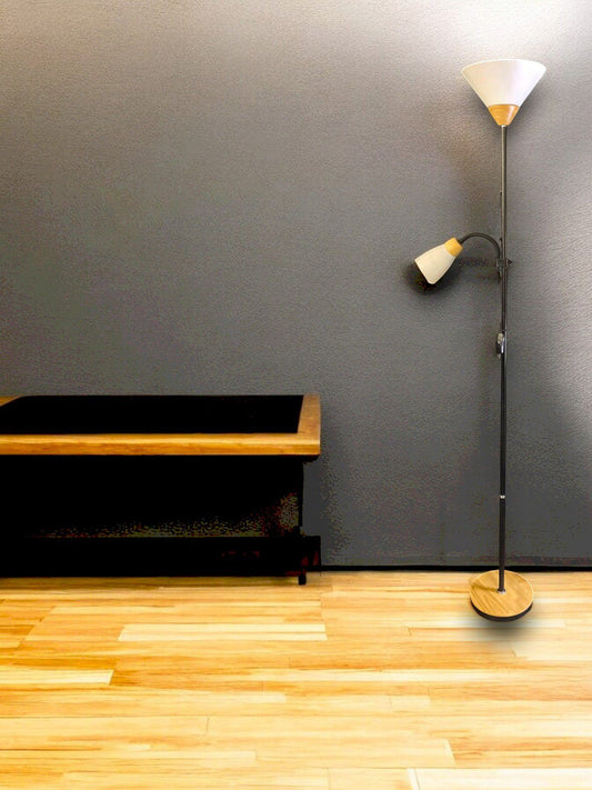 Stand Grand two way pedestal standing lamp in Black