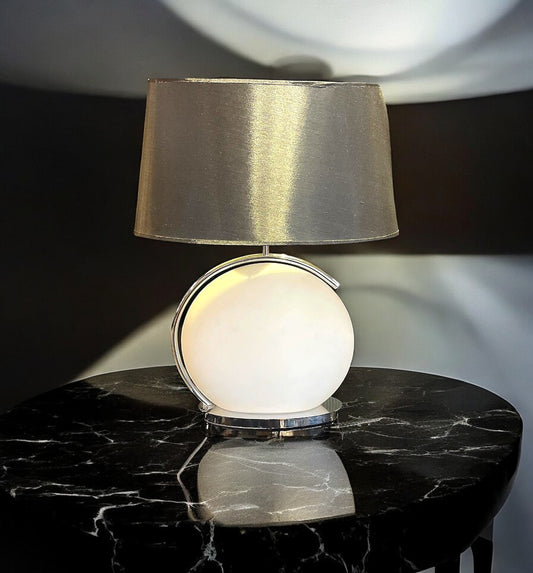 Serena Lux Black Shade and Glass Table Lamp