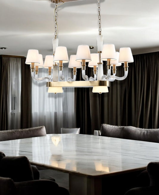 Opulence Royale marble and crystal hanging light/ chandelier