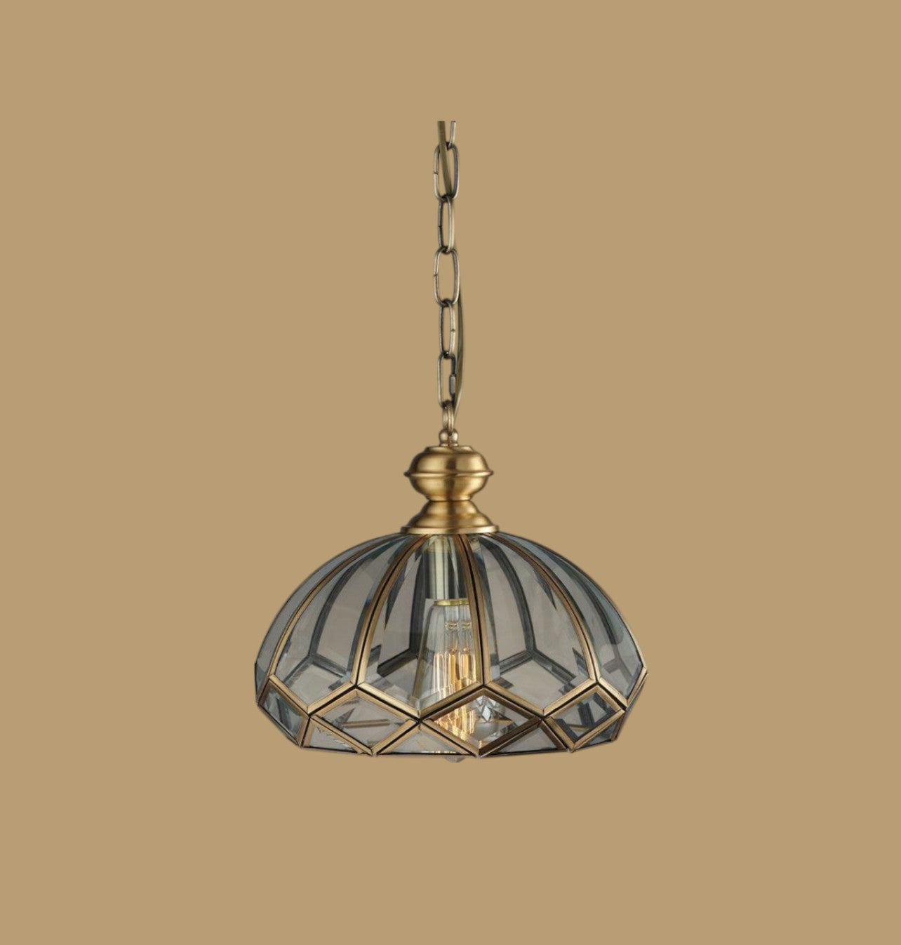 The Versailles Dome Brass and Glass Hanging Pendant