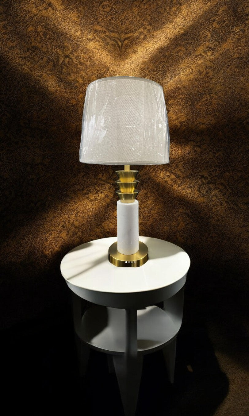 Ignis Aureus Marble and Brass Table Lamp