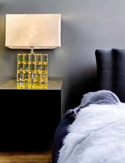 Crystal Lemon heavy crystal table lamp